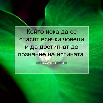 Picture 07 - 1 Тимотей 2:4 BULG - Който иска да се спасят - Bible Verse Picture
