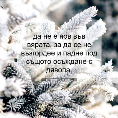 Picture 07 - 1 Тимотей 3:6 BULG - да не е нов във вярата, за - Bible Verse Picture