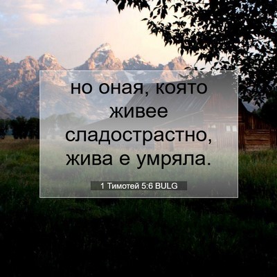 Picture 07 - 1 Тимотей 5:6 BULG - но оная, която живее - Bible Verse Picture