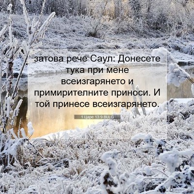 Picture 07 - 1 Царе 13:9 BULG - затова рече Саул: Донесете - Bible Verse Picture