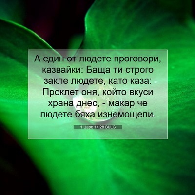 Picture 07 - 1 Царе 14:28 BULG - А един от людете проговори, - Bible Verse Picture