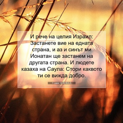 Picture 07 - 1 Царе 14:40 BULG - И рече на целия Израил: - Bible Verse Picture