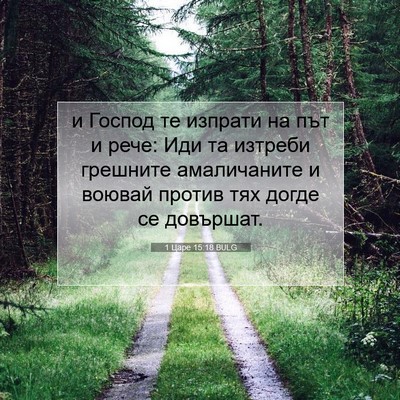 Picture 07 - 1 Царе 15:18 BULG - и Господ те изпрати на път - Bible Verse Picture