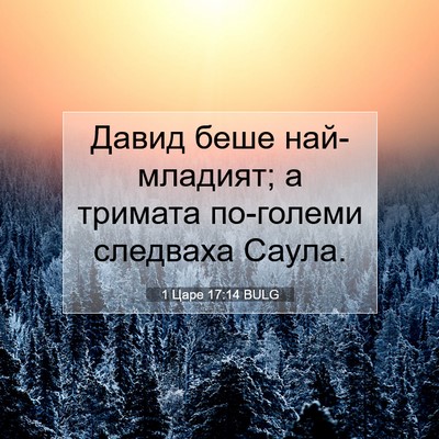 Picture 07 - 1 Царе 17:14 BULG - Давид беше най-младият; а - Bible Verse Picture
