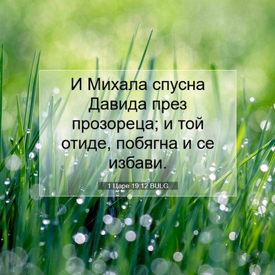 Picture 07 - 1 Царе 19:12 BULG - И Михала спусна Давида - Bible Verse Picture