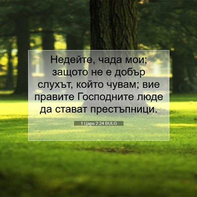 Picture 07 - 1 Царе 2:24 BULG - Недейте, чада мои; защото - Bible Verse Picture