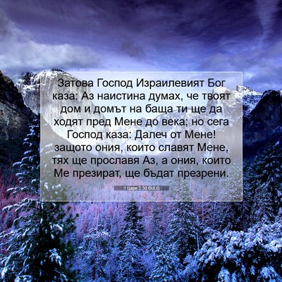 Picture 07 - 1 Царе 2:30 BULG - Затова Господ Израилевият - Bible Verse Picture