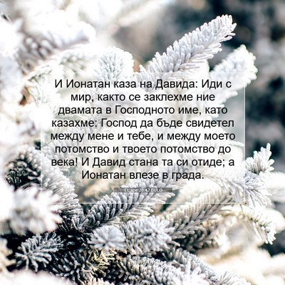 Picture 07 - 1 Царе 20:42 BULG - И Ионатан каза на Давида: - Bible Verse Picture
