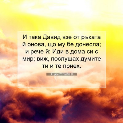 Picture 07 - 1 Царе 25:35 BULG - И така Давид взе от ръката - Bible Verse Picture