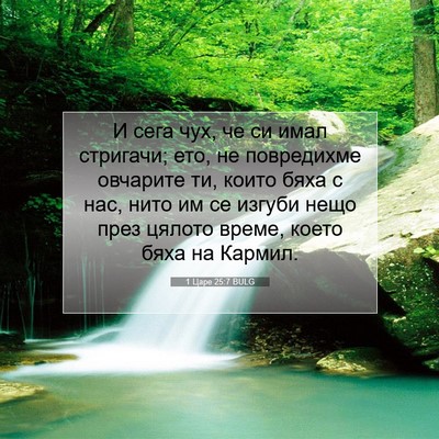 Picture 07 - 1 Царе 25:7 BULG - И сега чух, че си имал - Bible Verse Picture