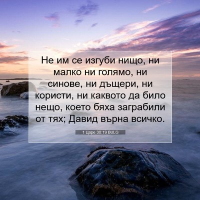 Picture 07 - 1 Царе 30:19 BULG - Не им се изгуби нищо, ни - Bible Verse Picture