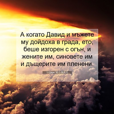 Picture 07 - 1 Царе 30:3 BULG - А когато Давид и мъжете му - Bible Verse Picture