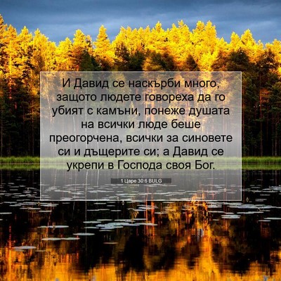 Picture 07 - 1 Царе 30:6 BULG - И Давид се наскърби много, - Bible Verse Picture