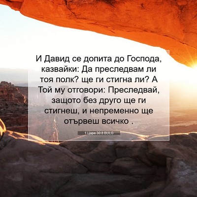 Picture 07 - 1 Царе 30:8 BULG - И Давид се допита до - Bible Verse Picture