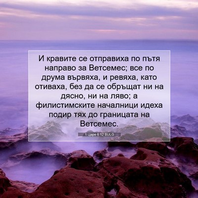Picture 07 - 1 Царе 6:12 BULG - И кравите се отправиха по - Bible Verse Picture