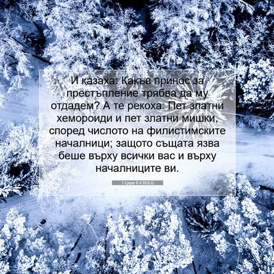 Picture 07 - 1 Царе 6:4 BULG - И казаха: Какъв принос за - Bible Verse Picture