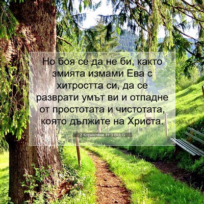 Picture 07 - 2 Коринтяни 11:3 BULG - Но боя се да не би, както - Bible Verse Picture