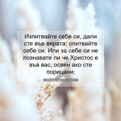 Picture 07 - 2 Коринтяни 13:5 BULG - Изпитвайте себе си, дали - Bible Verse Picture