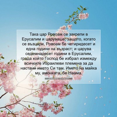 Picture 07 - 2 Летописи 12:13 BULG - Така цар Ровоам се закрепи - Bible Verse Picture