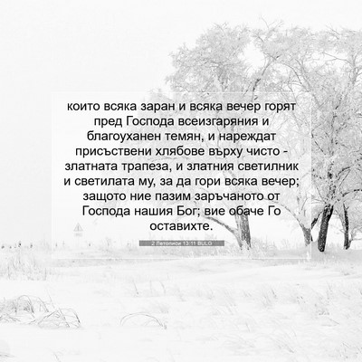 Picture 07 - 2 Летописи 13:11 BULG - които всяка заран и всяка - Bible Verse Picture
