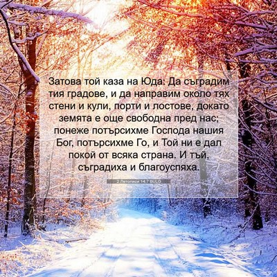 Picture 07 - 2 Летописи 14:7 BULG - Затова той каза на Юда: Да - Bible Verse Picture