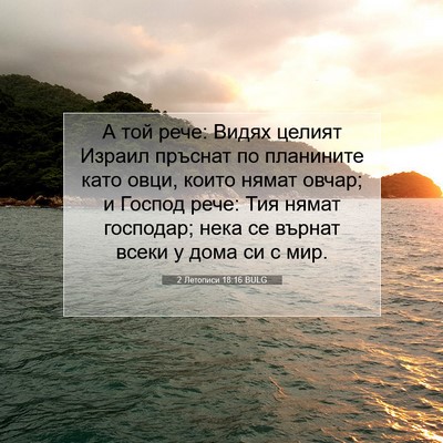 Picture 07 - 2 Летописи 18:16 BULG - А той рече: Видях целият - Bible Verse Picture