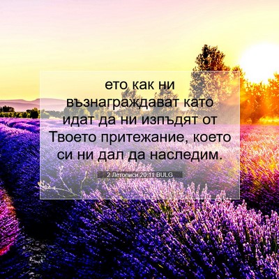 Picture 07 - 2 Летописи 20:11 BULG - ето как ни възнаграждават - Bible Verse Picture