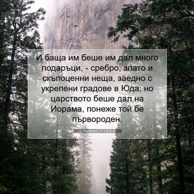 Picture 07 - 2 Летописи 21:3 BULG - И баща им беше им дал много - Bible Verse Picture