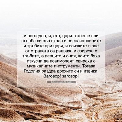 Picture 07 - 2 Летописи 23:13 BULG - и погледна, и, ето, царят - Bible Verse Picture