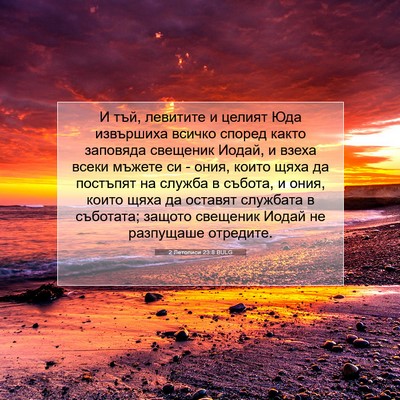 Picture 07 - 2 Летописи 23:8 BULG - И тъй, левитите и целият - Bible Verse Picture