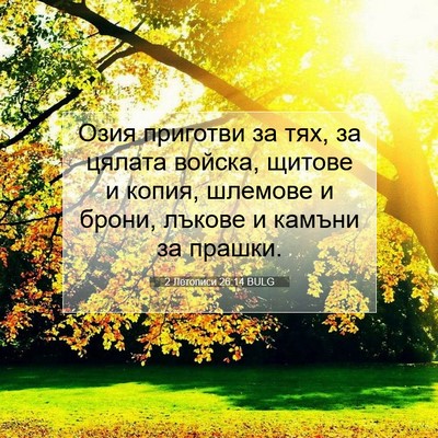 Picture 07 - 2 Летописи 26:14 BULG - Озия приготви за тях, за - Bible Verse Picture