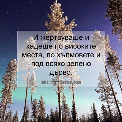 Picture 07 - 2 Летописи 28:4 BULG - И жертвуваше и кадеше по - Bible Verse Picture