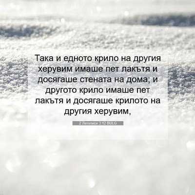 Picture 07 - 2 Летописи 3:12 BULG - Така и едното крило на - Bible Verse Picture
