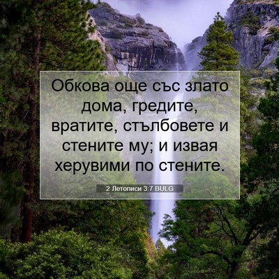 Picture 07 - 2 Летописи 3:7 BULG - Обкова още със злато дома, - Bible Verse Picture