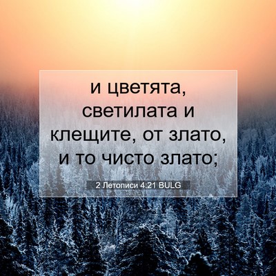 Picture 07 - 2 Летописи 4:21 BULG - и цветята, светилата и - Bible Verse Picture