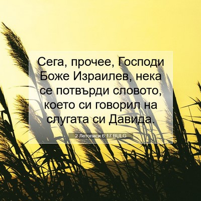 Picture 07 - 2 Летописи 6:17 BULG - Сега, прочее, Господи Боже - Bible Verse Picture