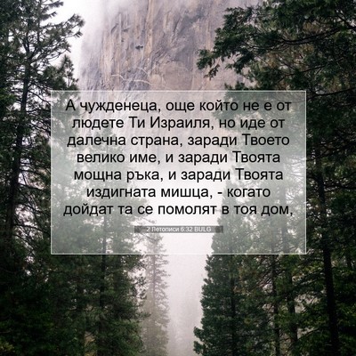 Picture 07 - 2 Летописи 6:32 BULG - А чужденеца, още който не е - Bible Verse Picture