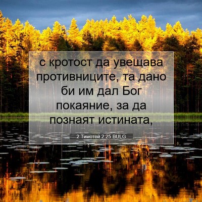 Picture 07 - 2 Тимотей 2:25 BULG - с кротост да увещава - Bible Verse Picture