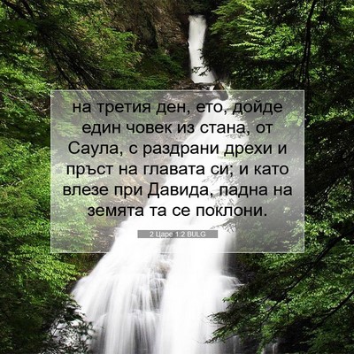 Picture 07 - 2 Царе 1:2 BULG - на третия ден, ето, дойде - Bible Verse Picture