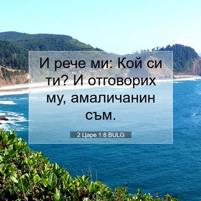 Picture 07 - 2 Царе 1:8 BULG - И рече ми: Кой си ти? И - Bible Verse Picture