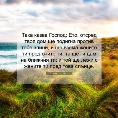 Picture 07 - 2 Царе 12:11 BULG - Така казва Господ: Ето, - Bible Verse Picture