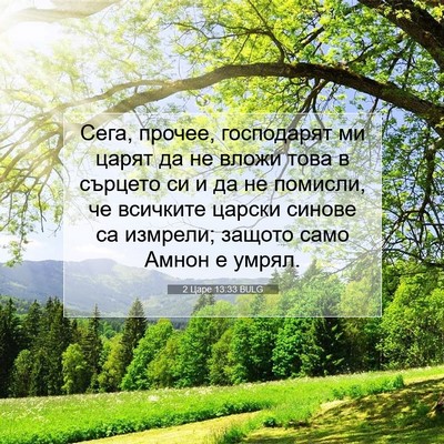 Picture 07 - 2 Царе 13:33 BULG - Сега, прочее, господарят ми - Bible Verse Picture