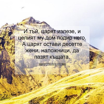 Picture 07 - 2 Царе 15:16 BULG - И тъй, царят излезе, и - Bible Verse Picture