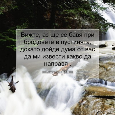 Picture 07 - 2 Царе 15:28 BULG - Вижте, аз ще се бавя при - Bible Verse Picture
