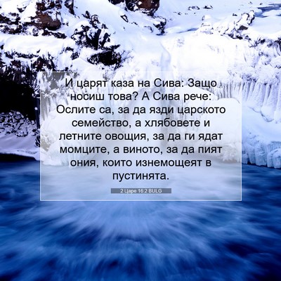 Picture 07 - 2 Царе 16:2 BULG - И царят каза на Сива: Защо - Bible Verse Picture