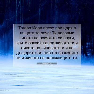Picture 07 - 2 Царе 19:5 BULG - Тогава Иоав влезе при царя - Bible Verse Picture