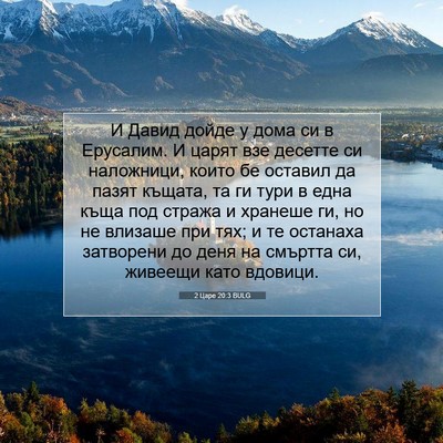 Picture 07 - 2 Царе 20:3 BULG - И Давид дойде у дома си в - Bible Verse Picture