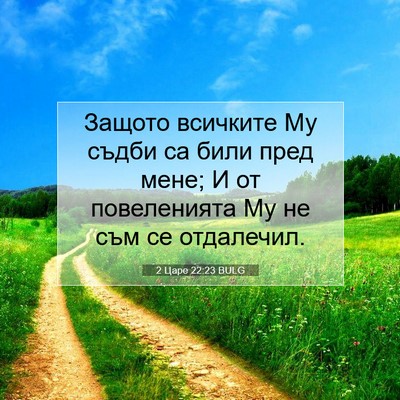 Picture 07 - 2 Царе 22:23 BULG - Защото всичките Му съдби - Bible Verse Picture