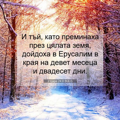 Picture 07 - 2 Царе 24:8 BULG - И тъй, като преминаха през - Bible Verse Picture