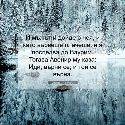 Picture 07 - 2 Царе 3:16 BULG - И мъжът й дойде с нея, и - Bible Verse Picture